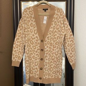 NWT Ann Taylor 100% Cashmere Cheetah Sweater Size Small